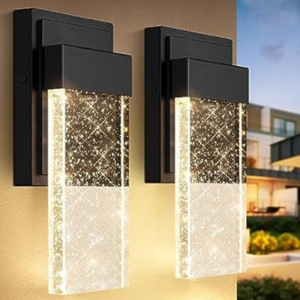 2-Pack Crystal Bubble Glass Wall Light Fixtures