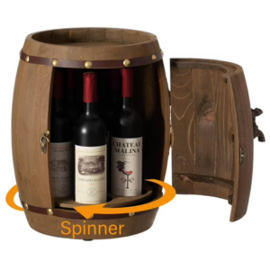 Vintage Wood Turntable Barrel Wine Holder