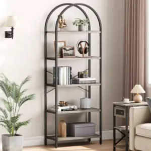 5-Tier Arched Farmhouse Bookcase